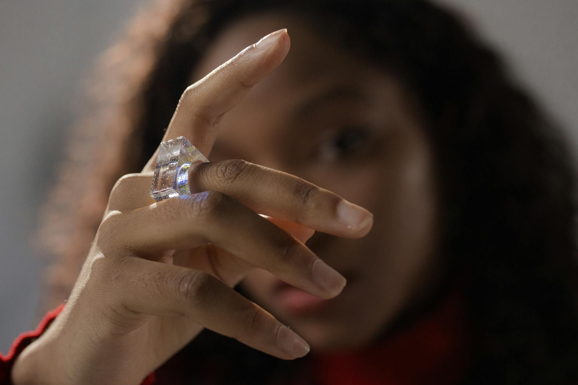 An Oura smart ring worn on a finger