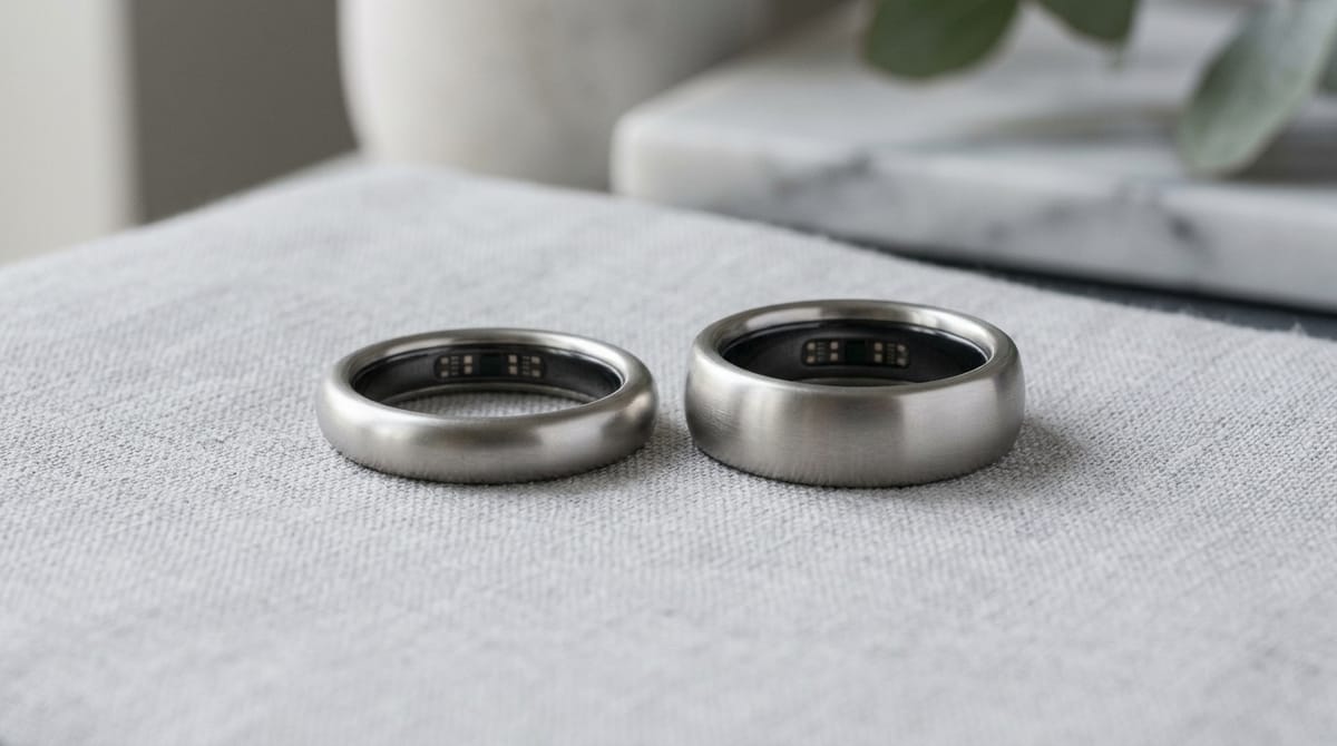 Two generations of a smart ring compared side by side