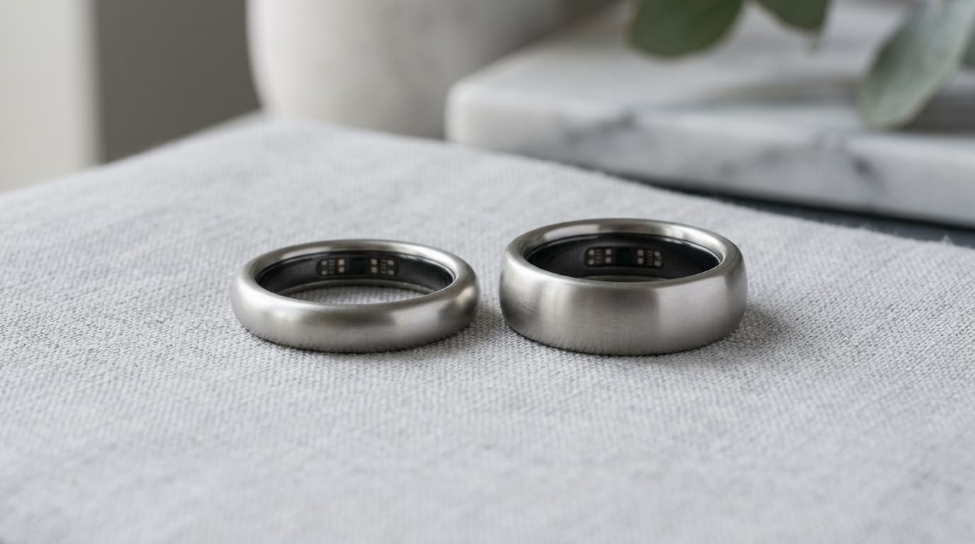Two generations of a smart ring compared side by side